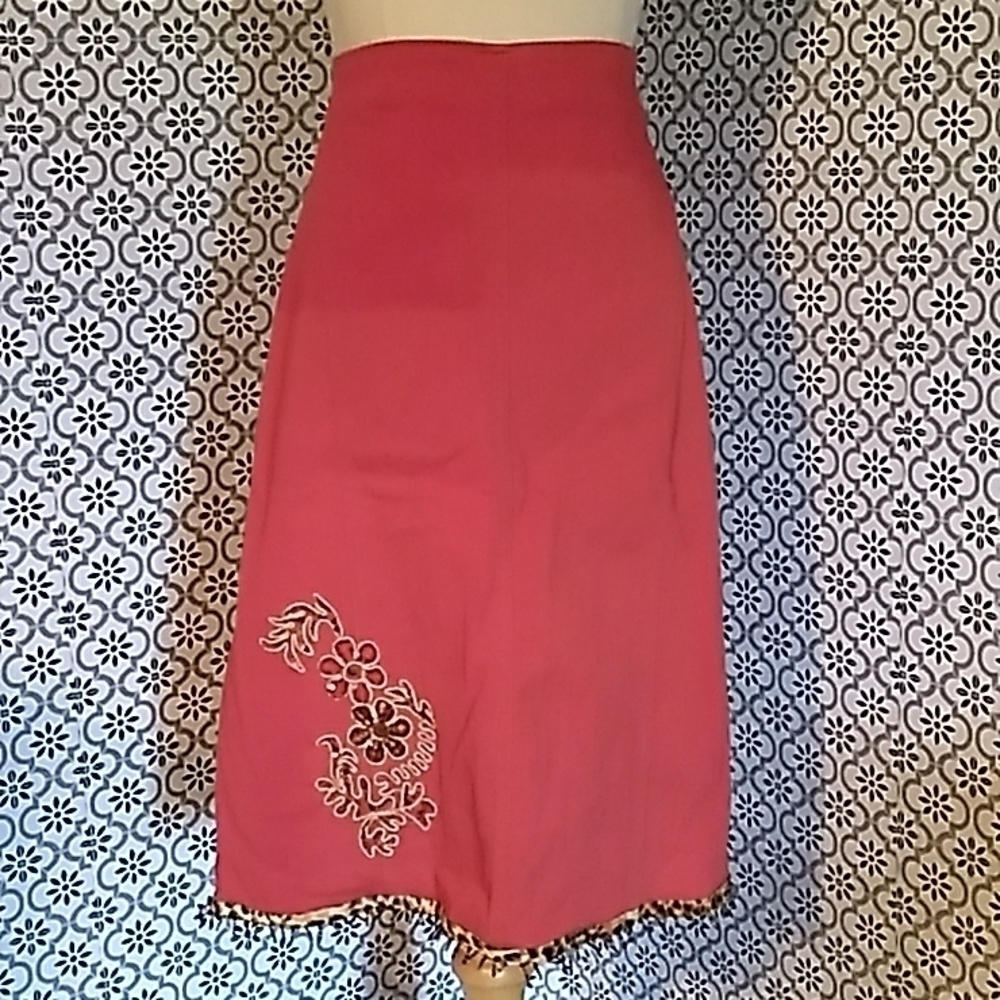 New City Girl by Nancy Bolen red beaded skirt 10